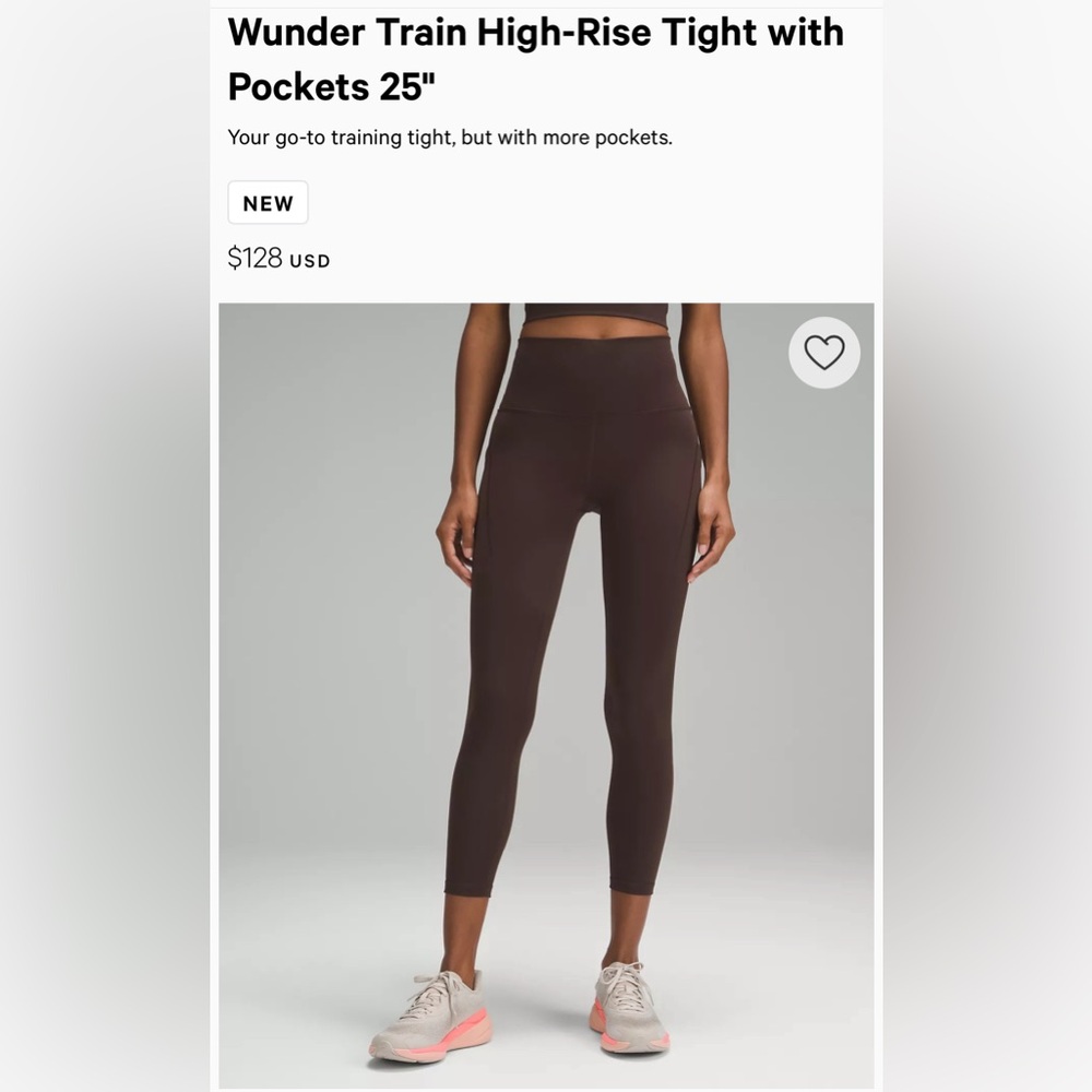 Lululemon Wunder Train High-Rise Tight with Pockets- Size XXS